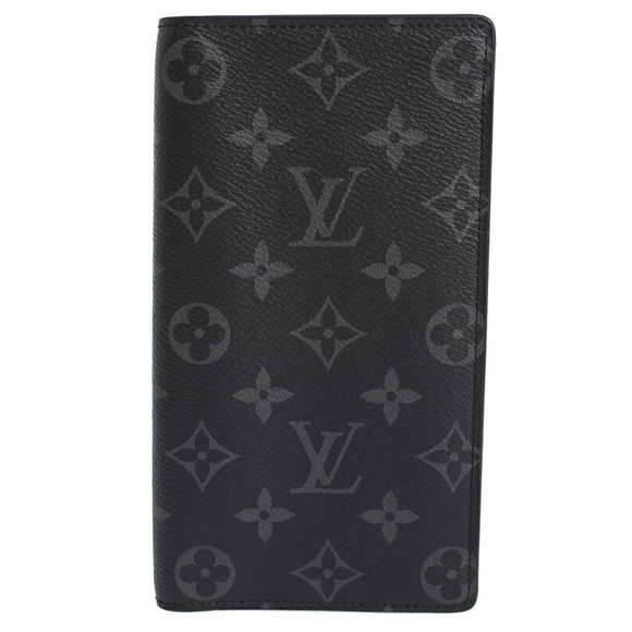 Louis Vuitton Monogram Portefeuille Wallet Eclipse Long Black Bifold Brazza - Picture 1 of 5